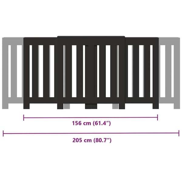 vidaXL radiatorskjuler 205x21,5x83,5 cm konstrueret træ sort
