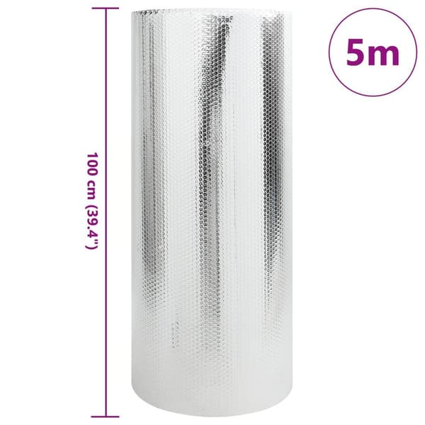 vidaXL Radiator Varme Reflektor Dobbeltsidig 1x5 m