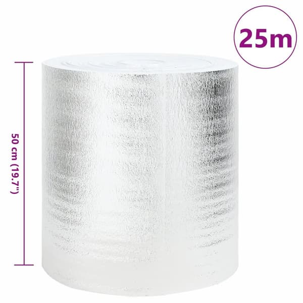 vidaXL Sølv Aluminium 0.5 x 25 m Opvarmningsradiator reflektor