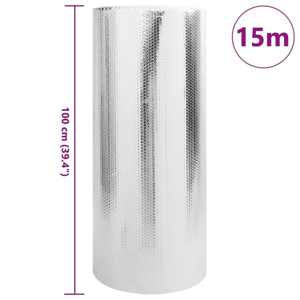 vidaXL Radiator Varme Reflektor Dobbel-Sidig 1x15 m