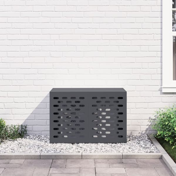 vidaXL Ilmastointilaitteen suojus Antrasiitti 90x40x60 cm Teräs