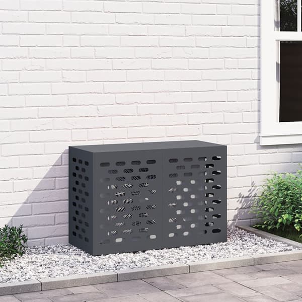vidaXL Ilmastointilaitteen suojus Antrasiitti 90x40x60 cm Teräs