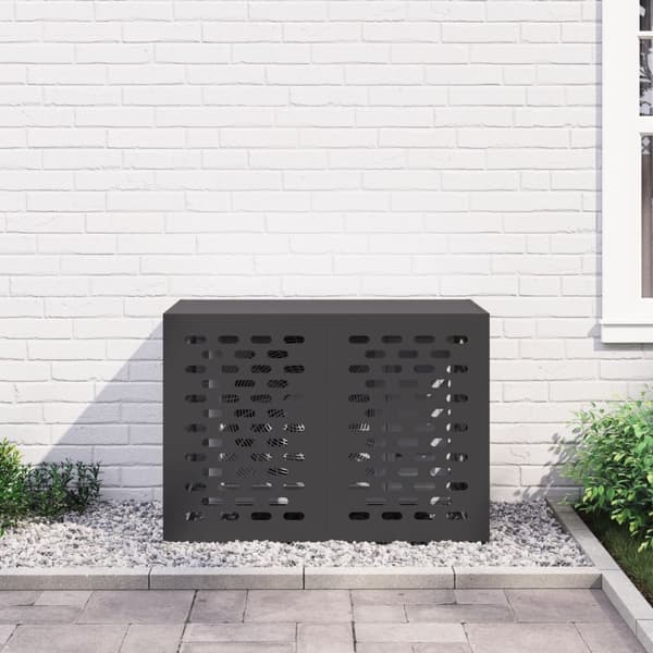 vidaXL Sort Stål 100 x 50 x 70 cm Slidstærk Airconditiondække