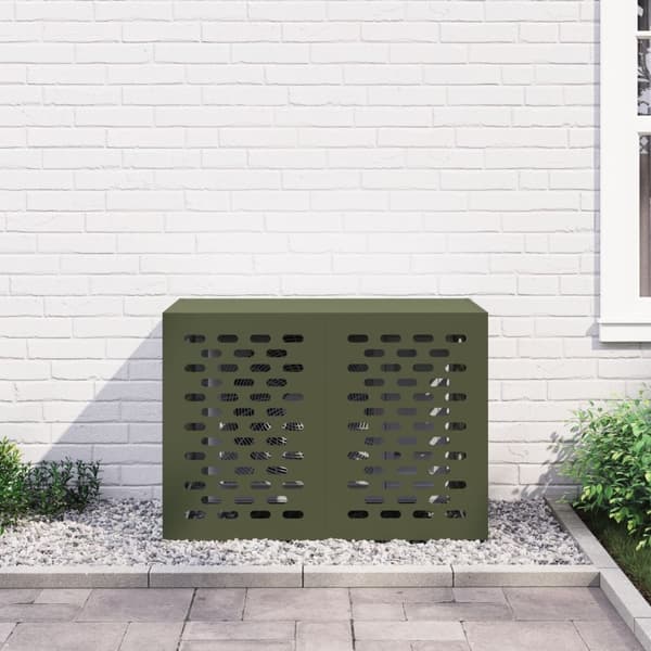 vidaXL Olivgrön Metall 100 x 50 x 70 cm Luftkonditioneringsskydd