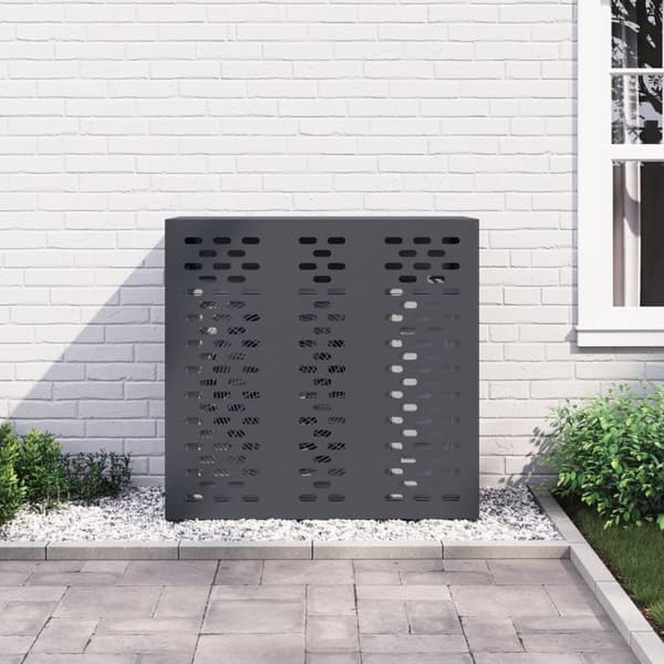 vidaXL ilmastointilaitteen suojus antrasiitti 110x50x105 cm teräs