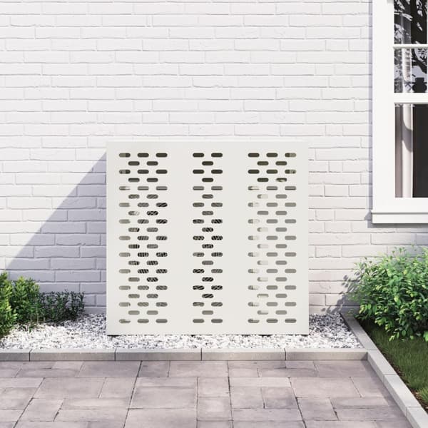 vidaXL Vit Plast 110 x 50 x 105 cm Luftkonditioneringsskydd