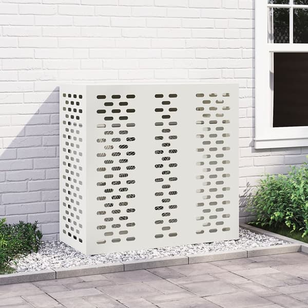 vidaXL Vit Plast 110 x 50 x 105 cm Luftkonditioneringsskydd