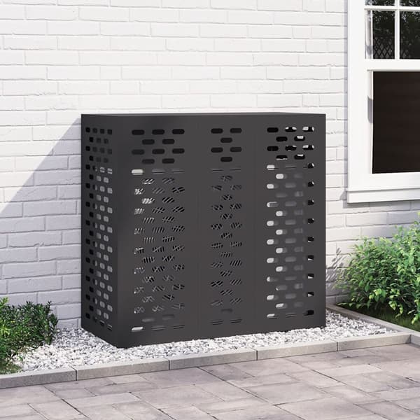 vidaXL Svart Metall 110 x 50 x 105 cm Hållbar AC-överdrag