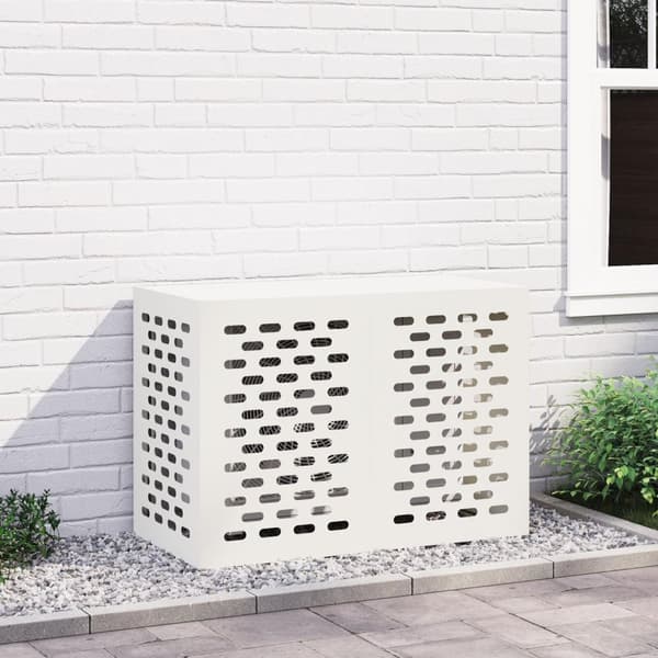 vidaXL Vit Metall 100 x 50 x 70 cm Värmepumpsöverdrag Rektangulärt