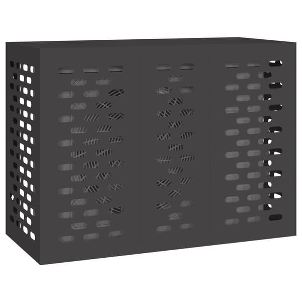 vidaXL Luftkondisjoneringsbeskyttelse Svart 110x50x80 cm Stål