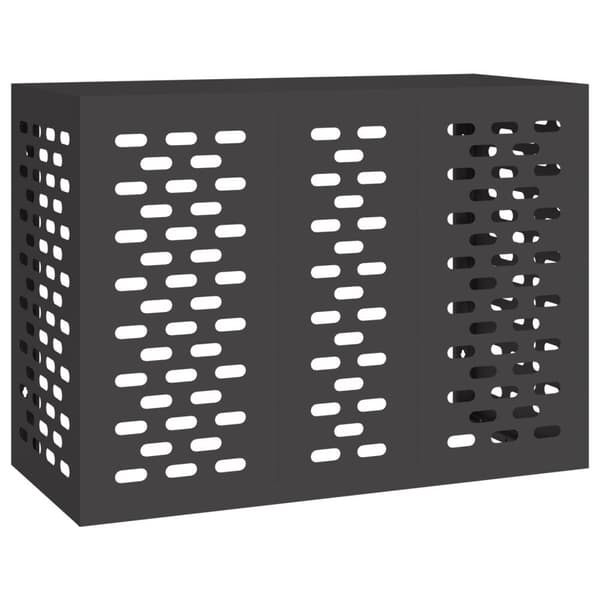 vidaXL Sort Stål 110 x 50 x 80 cm Airconditioncover Rektangulært
