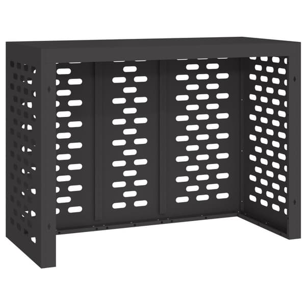 vidaXL Sort Stål 110 x 50 x 80 cm Airconditioncover Rektangulært