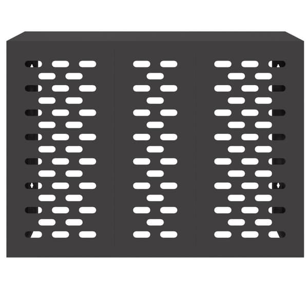 vidaXL Sort Stål 110 x 50 x 80 cm Airconditioncover Rektangulært