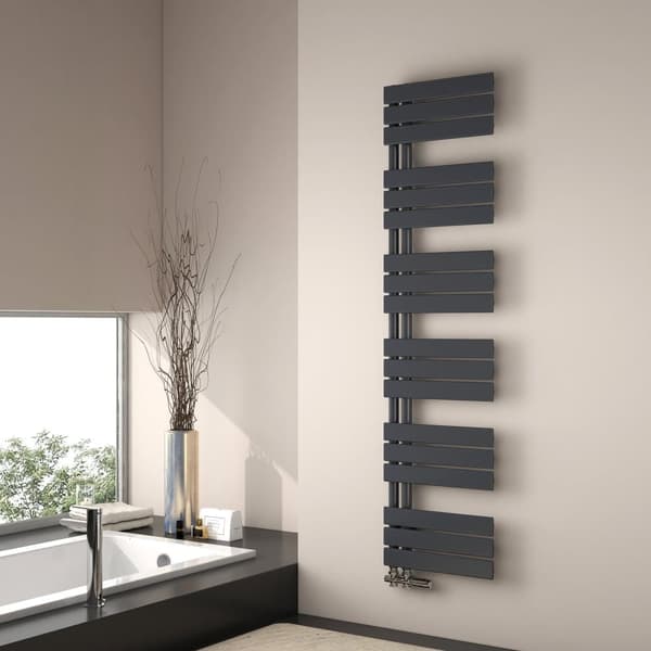 EMKE Handduksradiator 159,9x40cm - Varmvatten, sidanslutning, antracitgrå (718W)