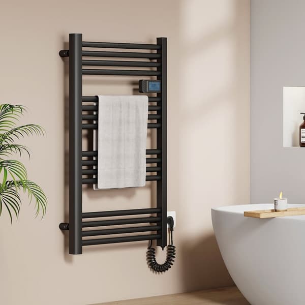 EMKE Elektrisk Handdukstork 96x54cm - Touch-timer, Frostsvart, 500W