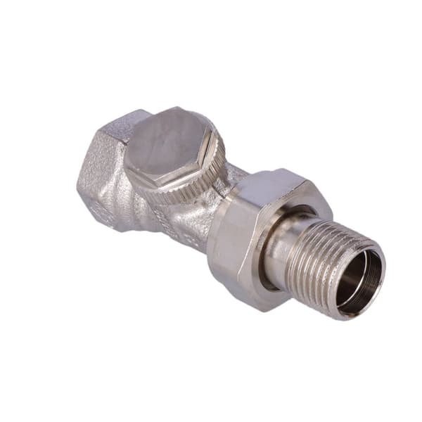 Avstängningsventil för radiator, Regutec DN15(1/2), rak, förnicklad