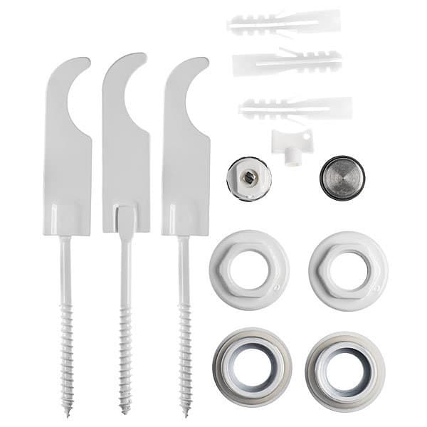 Alumiinipattereiden tulppasarja 1" x 1/2" ja 3 ripustinta
