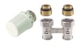 Pikkukuva 1 / 4: Pohjalämmitteisten patterien sarja: Thera-6 T3019 -venttiiliosa + Verafix VK V2496 -venttiili, suora, 1/2 tuumaa V2496DY015