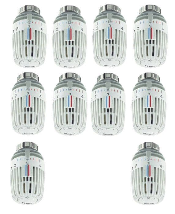 Reservdel till Heimeier radiator - 600000500.10 - Typ 6000-00.500 Set med 10 termostathuvuden, Vit