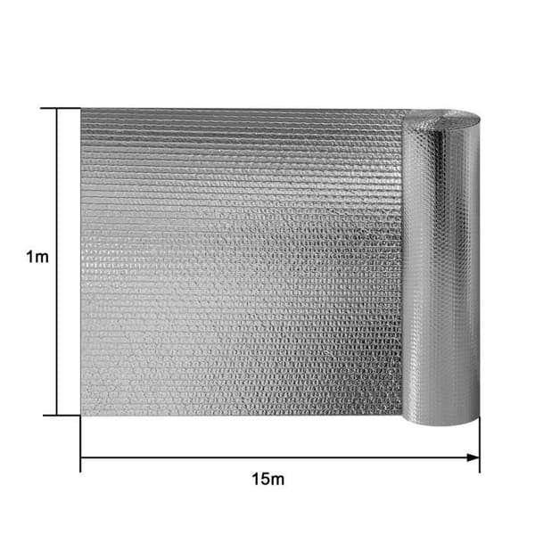 YUENFONG aluminiumisoleringsfilm - 1 x 15 m - 3-4 mm - värmeisolering och köldbeständig