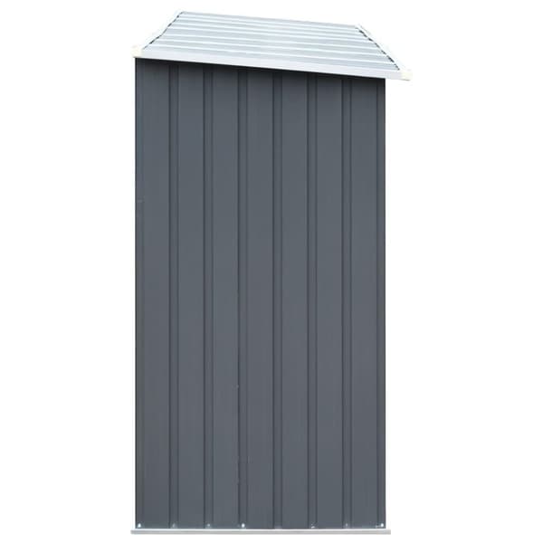 vidaXL Vedskjul i galvaniserat stål 330x84x152 cm grå