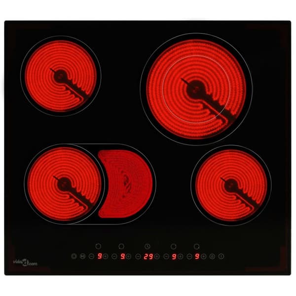 vidaXL Keramikhäll med 4 plattor touchkontroll 6600 W