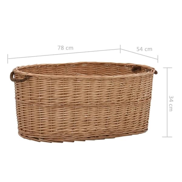 vidaXL brændekurv med håndtag 78 x 54 x 34 cm naturpil