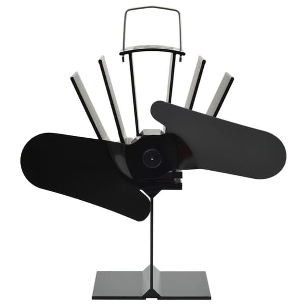 vidaXL Kaminfläkt 2 blad svart