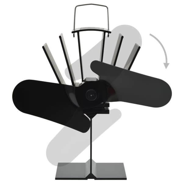 vidaXL Kaminfläkt 2 blad svart