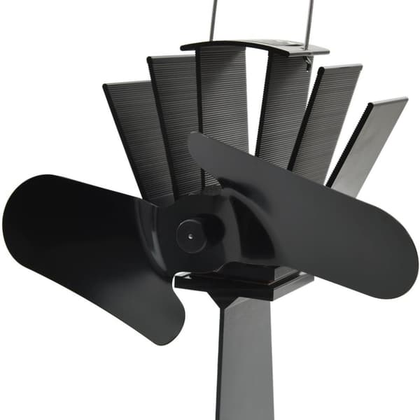 vidaXL Kaminfläkt 2 blad svart