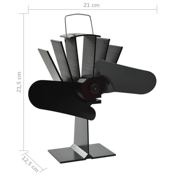 vidaXL Kaminfläkt 2 blad svart