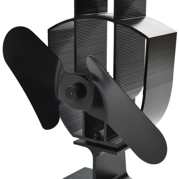 vidaXL Kaminfläkt 2 blad svart