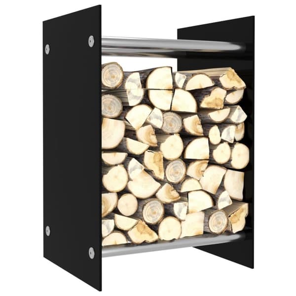 vidaXL brændestativ 40x35x60 cm glas sort