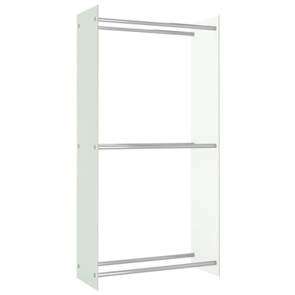 vidaXL Polttopuuteline valkoinen 80x35x160 cm lasi