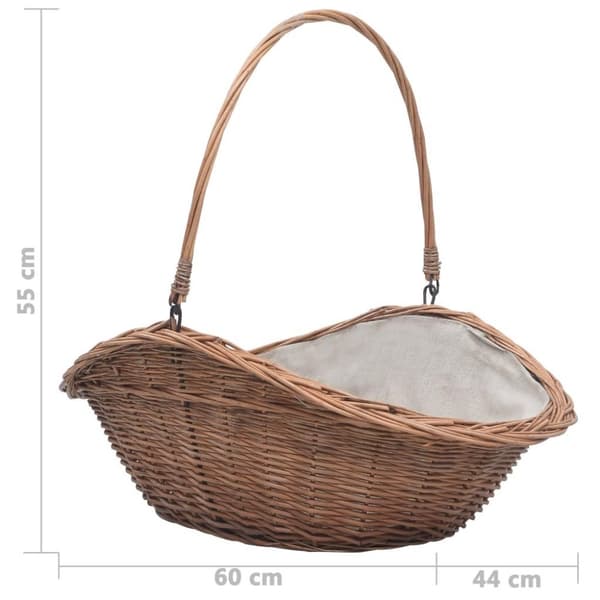 vidaXL brændekurv med håndtag 60x44x55 cm pil natur