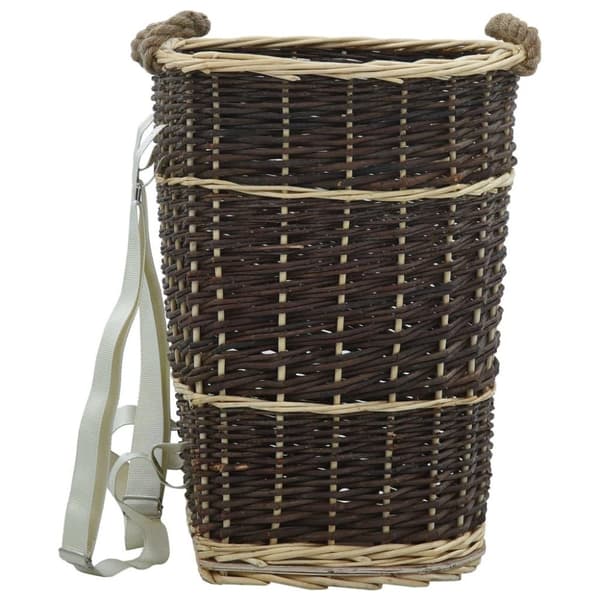 vidaXL Vedkorg med bärremmar 44,5x37x50 cm naturlig pil