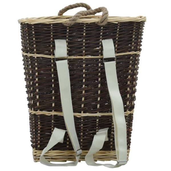 vidaXL bærerygsæk til brænde med håndtag 44,5 x 37 x 50 cm naturpil