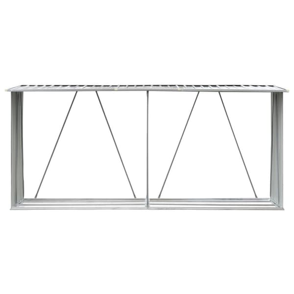 vidaXL Vedskjul galvanisert stål 330x84x152 cm grønn