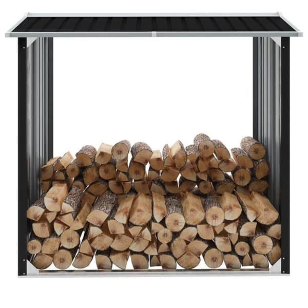 vidaXL brændeskur 172 x 91 x 154 cm galvaniseret stål antracitgrå