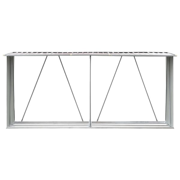 vidaXL Vedskjul i galvaniserat stål 330x84x152 cm brun