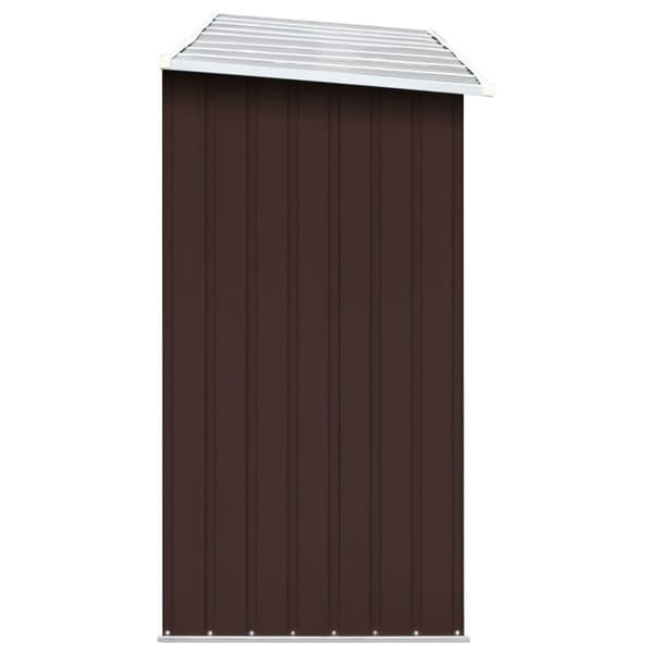 vidaXL Vedskjul i galvaniserat stål 330x84x152 cm brun