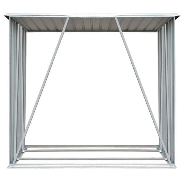 vidaXL brændeskur til haven galvaniseret stål 163x83x154 cm grøn
