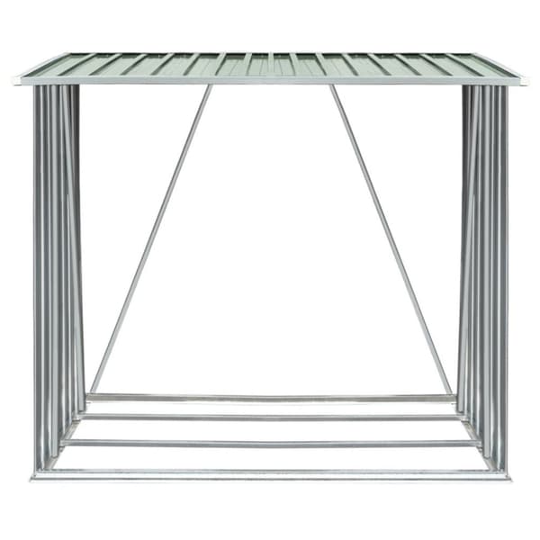 vidaXL brændeskur til haven galvaniseret stål 163x83x154 cm grøn