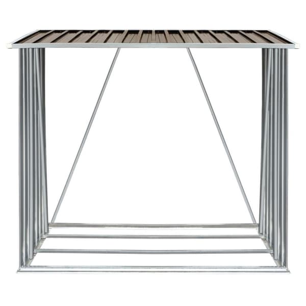 vidaXL brændeskur til haven 163x83x154 cm galvaniseret stål brun