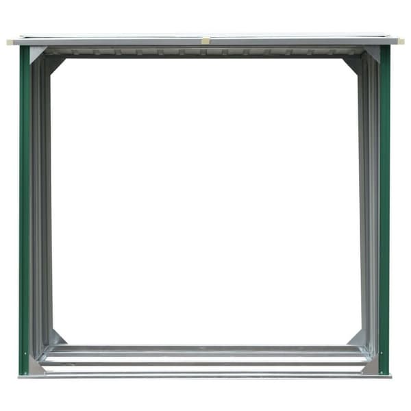 vidaXL brændeskur 172 x 91 x 154 cm galvaniseret stål grøn