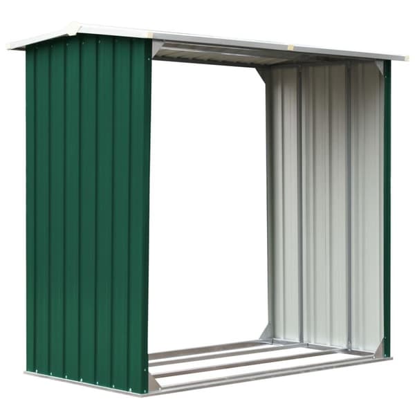 vidaXL brændeskur 172 x 91 x 154 cm galvaniseret stål grøn