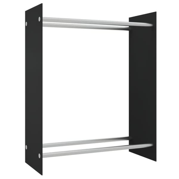 vidaXL brændestativ 80x35x100 cm hærdet glas sort