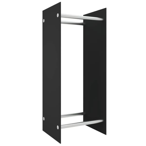 vidaXL brændestativ 40x35x100 cm hærdet glas sort
