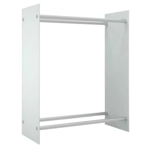 vidaXL brændestativ 80x35x100 cm hærdet glas hvid