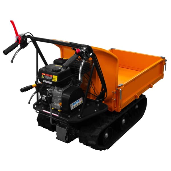 Sporslæde Mini Dumper Benzin-drevet Transportør 300kg 196cc 6.5HK 4 Gear Terrængående CE-certificeret 2 GRATIS Ramper Havearbejde og Terrænkørsel